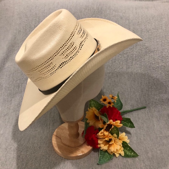 NWT - Genuine Morcon Ivory Straw Cowboy Hat main image 16